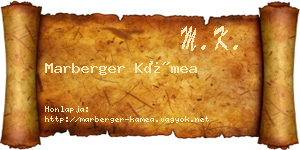 Marberger Kámea névjegykártya